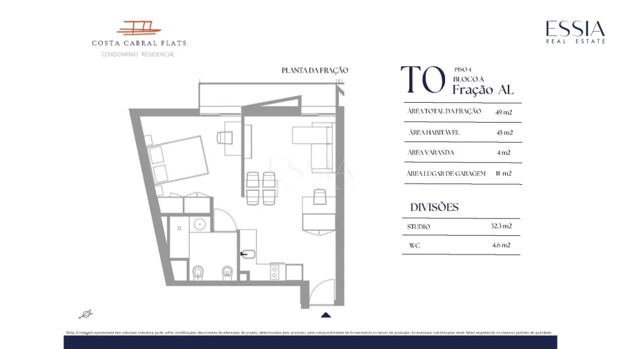 Apartamento T1 para Venda em Paranhos Planta 1