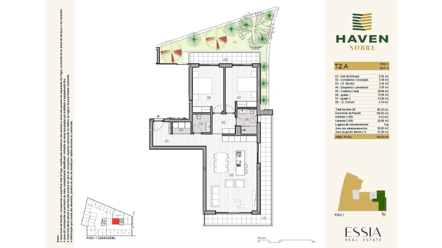 Apartamento T2 para Venda em Silvares, Pias, Nogueira e Alvarenga Planta 1