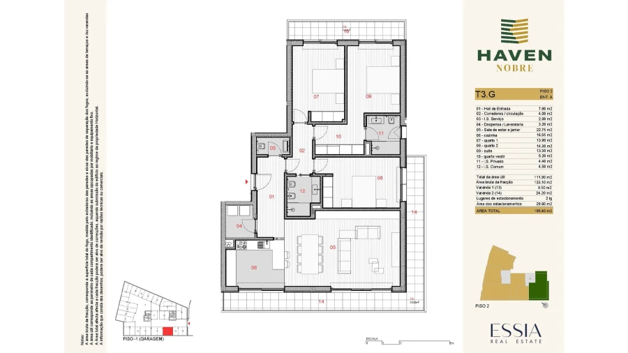 Apartamento T3 para Venda em Silvares, Pias, Nogueira e Alvarenga Planta 1