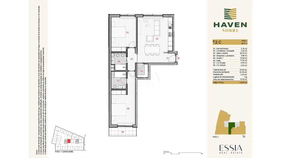 Apartamento T2 para Venda em Silvares, Pias, Nogueira e Alvarenga Planta 1
