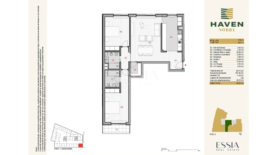 Apartamento T2 para Venda em Silvares, Pias, Nogueira e Alvarenga Planta 1