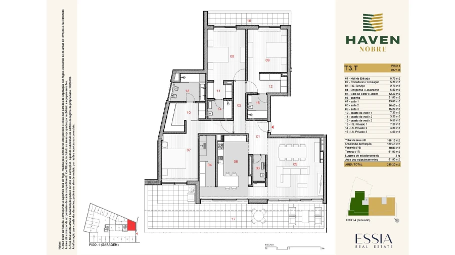 Apartamento T3 para Venda em Silvares, Pias, Nogueira e Alvarenga Planta 1