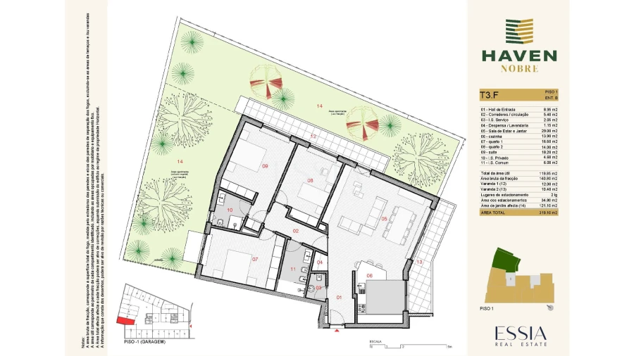 Apartamento T3 para Venda em Silvares, Pias, Nogueira e Alvarenga Planta 1