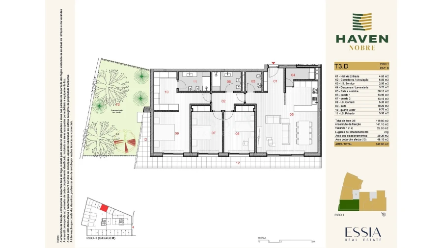 Apartamento T3 para Venda em Silvares, Pias, Nogueira e Alvarenga Planta 1