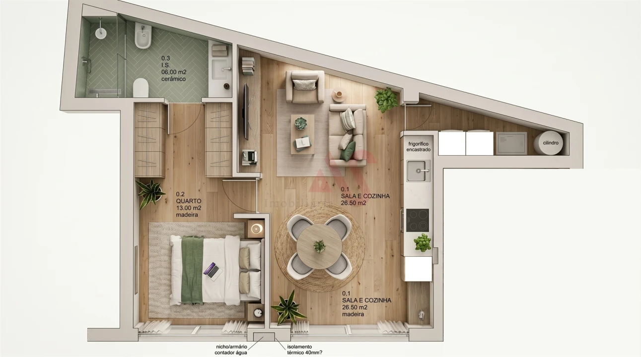 Apartamento T1 para Venda em Barco Foto 22