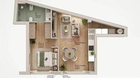 Apartamento T1 para Venda em Barco