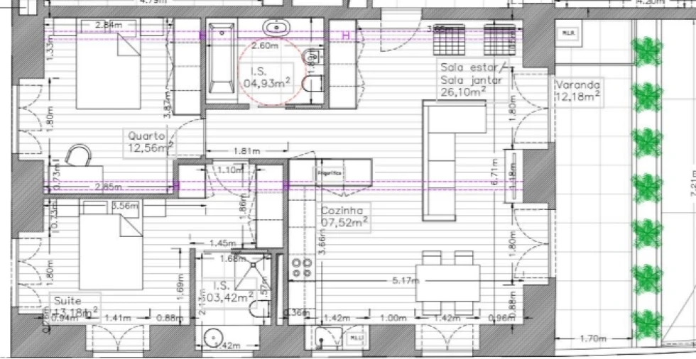 Apartamento T2 para Venda em Monte Real e Carvide Planta 1