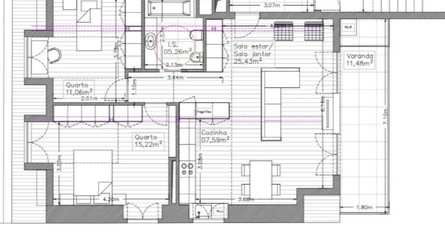 Apartamento T2 para Venda em Monte Real e Carvide Planta 1