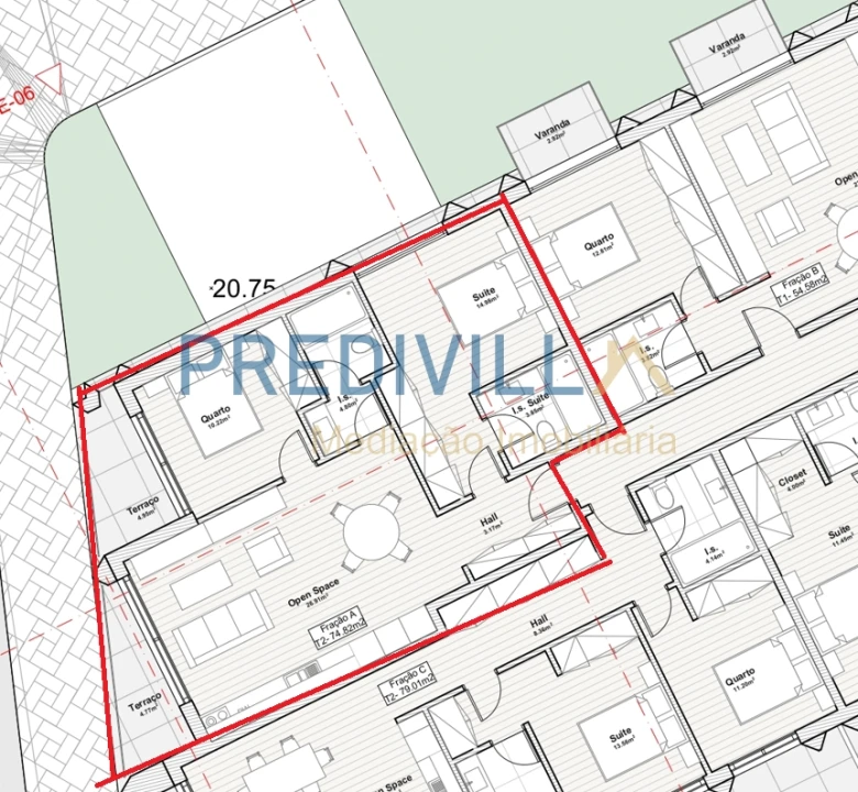 Apartamento T2 para Venda em Labruge Planta 5