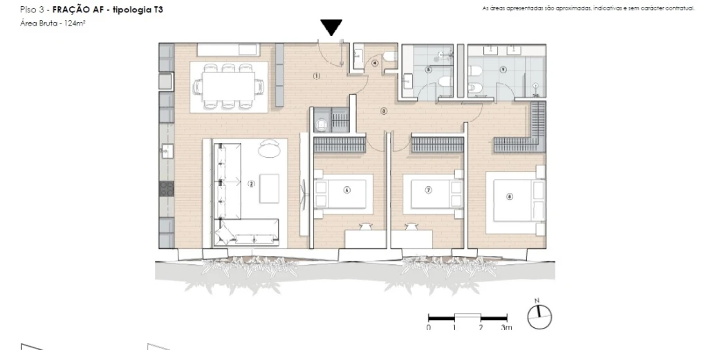 Apartamento T3 para Venda em Paranhos Planta 1