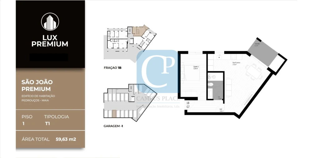 Apartamento T1 para Venda em Pedrouços Planta 1