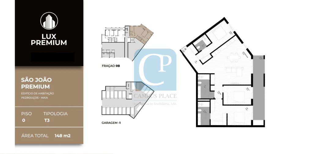 Apartamento T3 para Venda em Pedrouços Planta 1