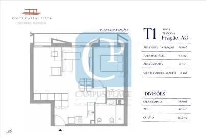 Apartamento T1 para Venda em Paranhos
