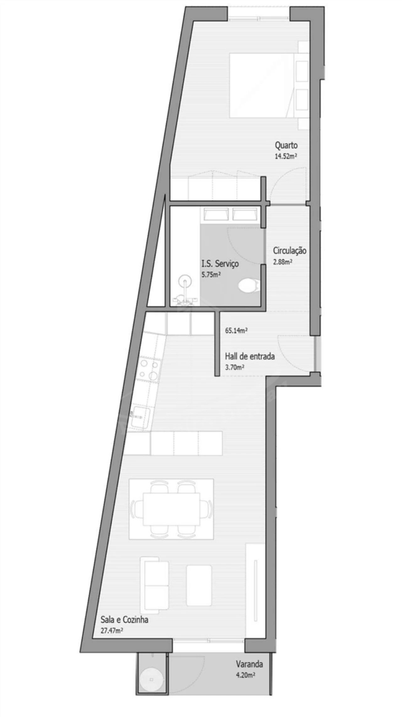 Apartamento T1 para Venda em Bougado (São Martinho e Santiago) Foto 15