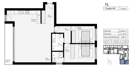 Apartamento T2 para Venda em Lordelo