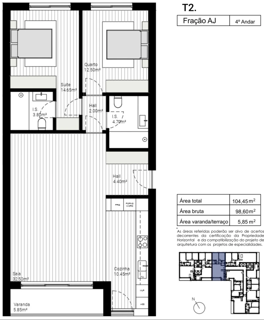 Apartamento T2 para Venda em Lordelo Foto 12