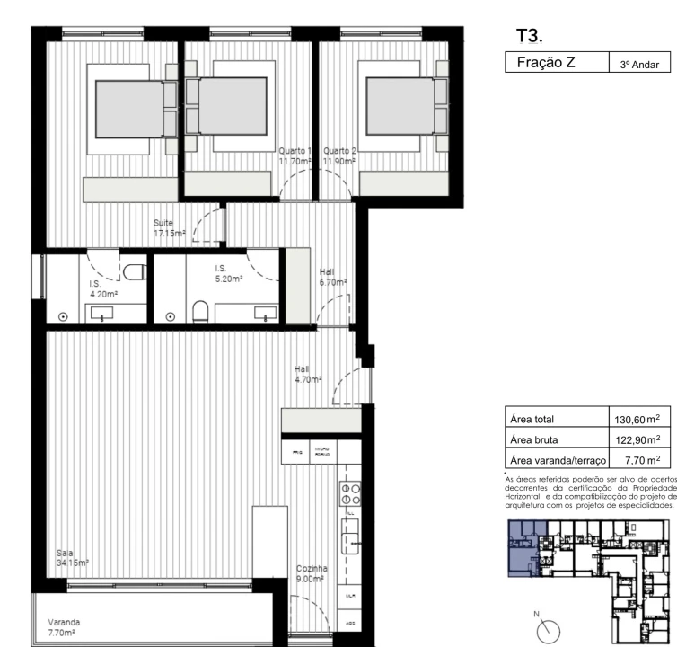 Apartamento T3 para Venda em Lordelo Foto 12