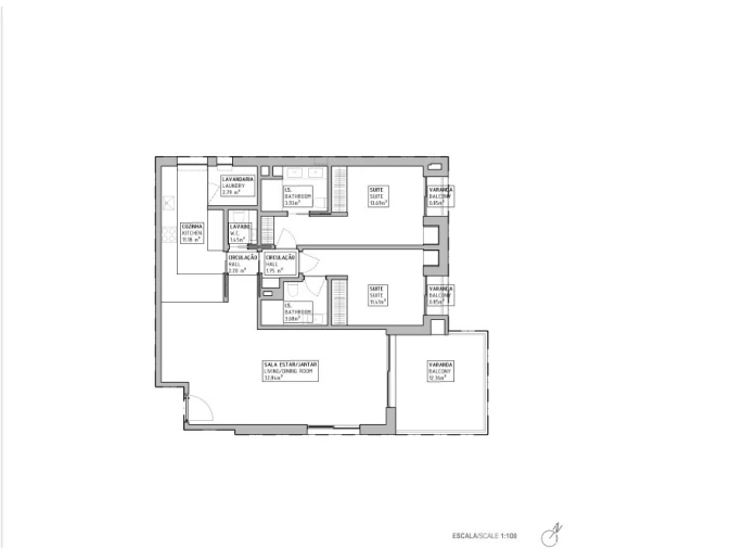 Apartamento T2 para Venda em Funchal (São Pedro) Planta 1