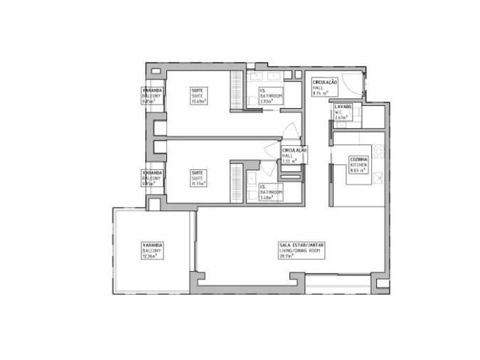 Apartamento T2 para Venda em Funchal (São Pedro) Planta 1