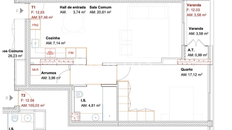 Apartamento T1 para Venda em Ramalde
