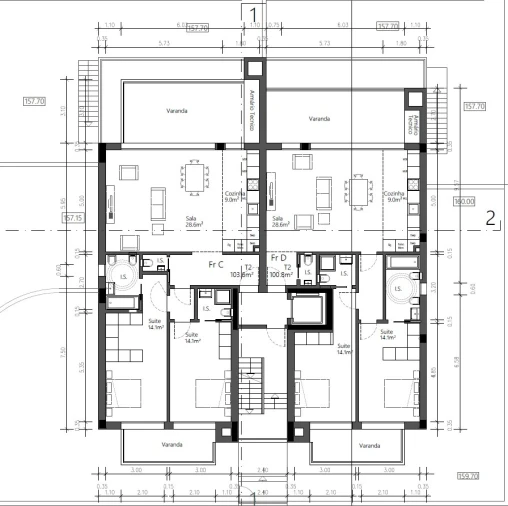 Apartamento T2 para Venda em Eiras e São Paulo de Frades Planta 1