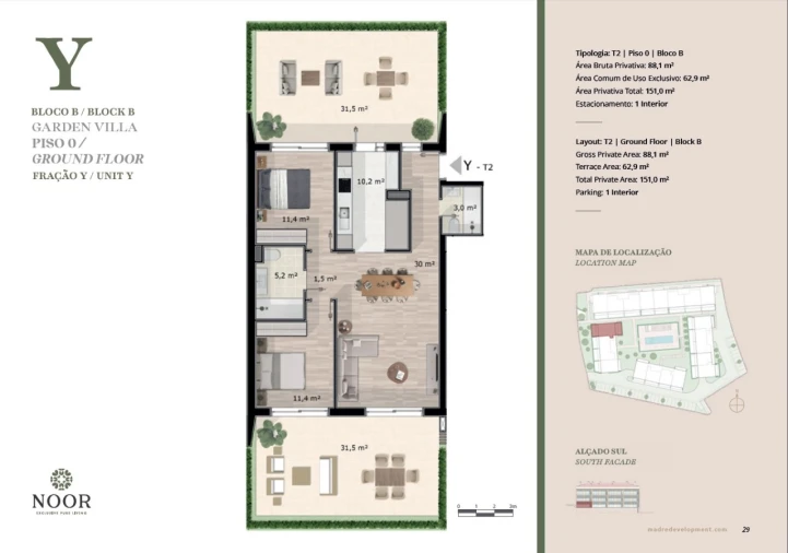 Apartamento T2 para Venda em Luz de Tavira e Santo Estêvão Planta 1