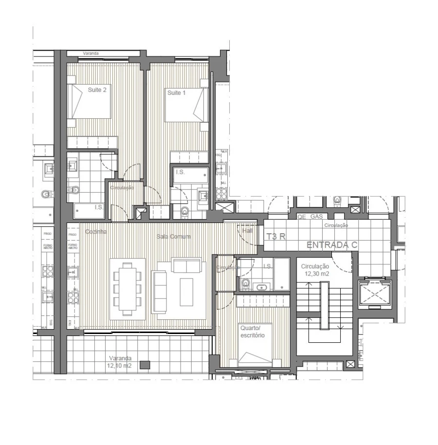 Apartamento T3 para Venda em Conceição e Cabanas de Tavira Planta 1