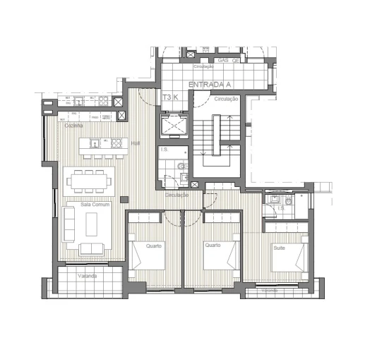 Apartamento T3 para Venda em Conceição e Cabanas de Tavira Planta 1