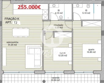 Apartamento T2 para Venda em Manhente