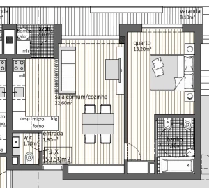 Apartamento T1 para Venda em Rio Tinto