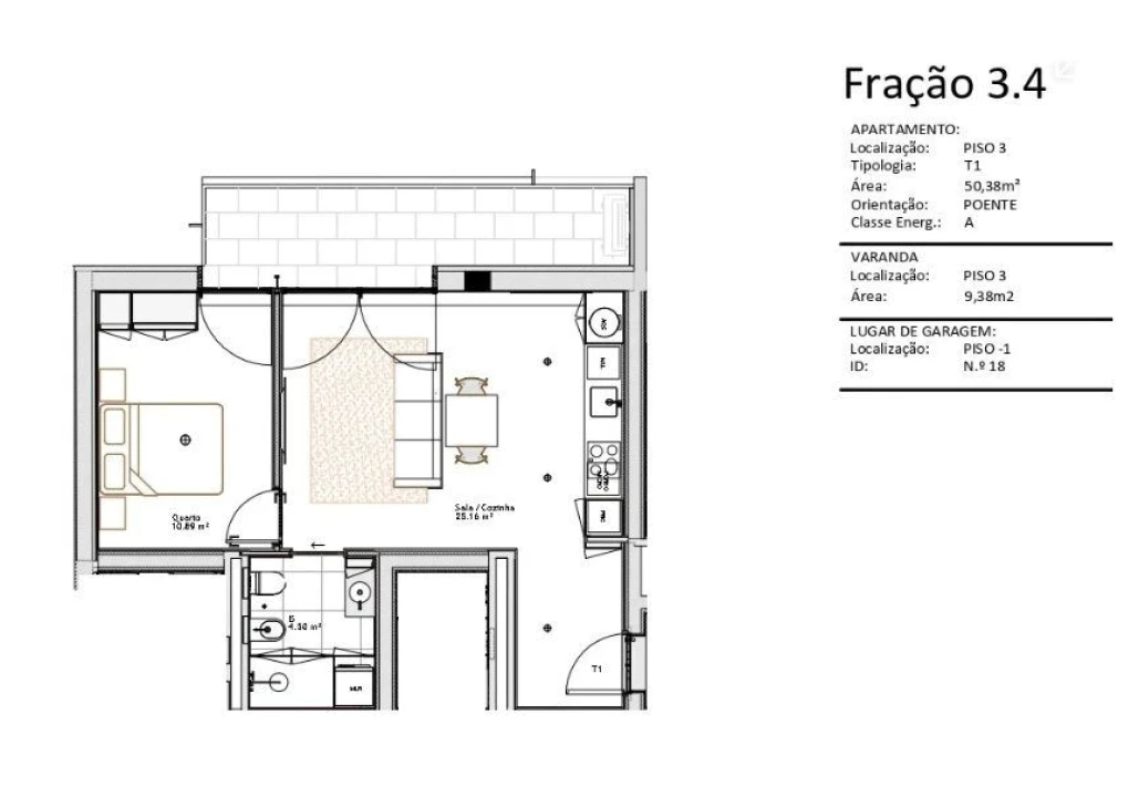 Apartamento T1 para Arrendamento em Paranhos Foto 23