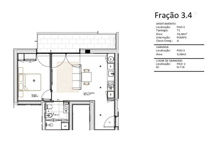 Apartamento T1 para Arrendamento em Paranhos Foto 23