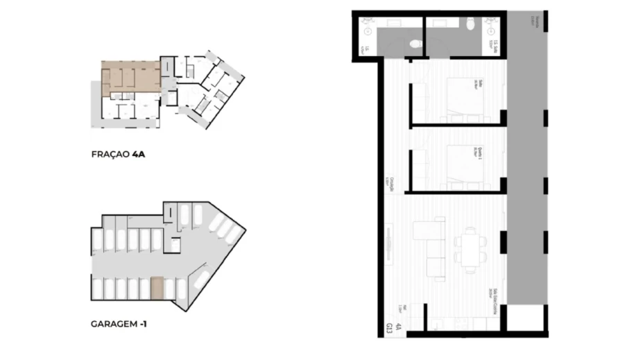 Apartamento T2 para Venda em Pedrouços Planta 1
