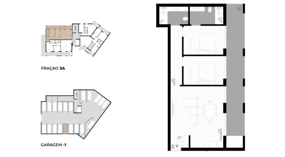 Apartamento T2 para Venda em Pedrouços Planta 1