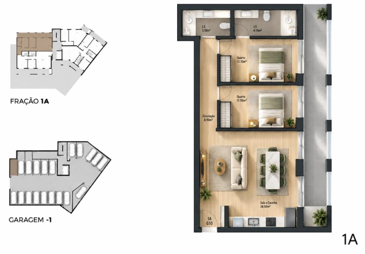 Apartamento T2 para Venda em Pedrouços Planta 1