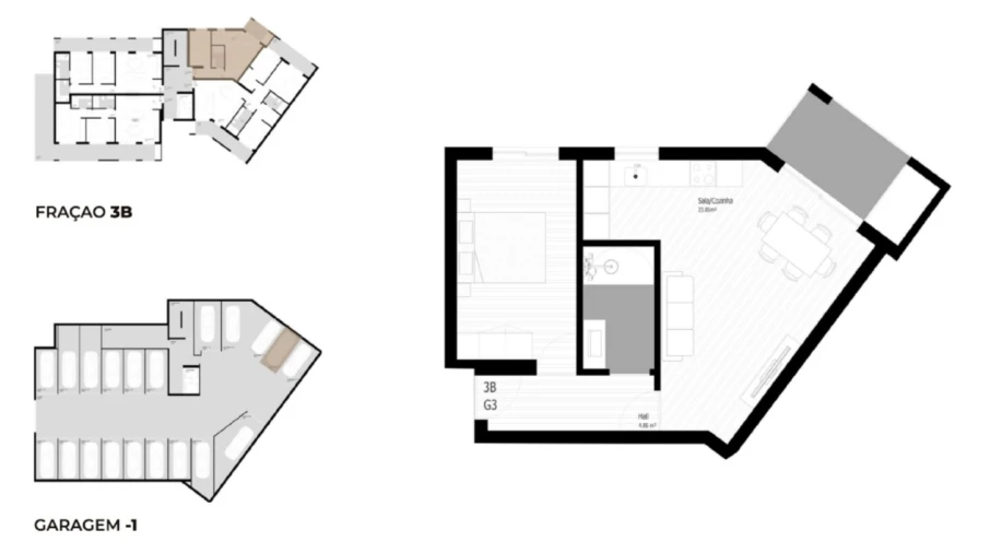 Apartamento T1 para Venda em Pedrouços Planta 1