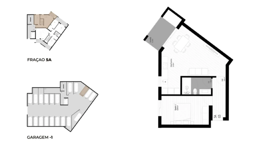 Apartamento T1 para Venda em Pedrouços Planta 1