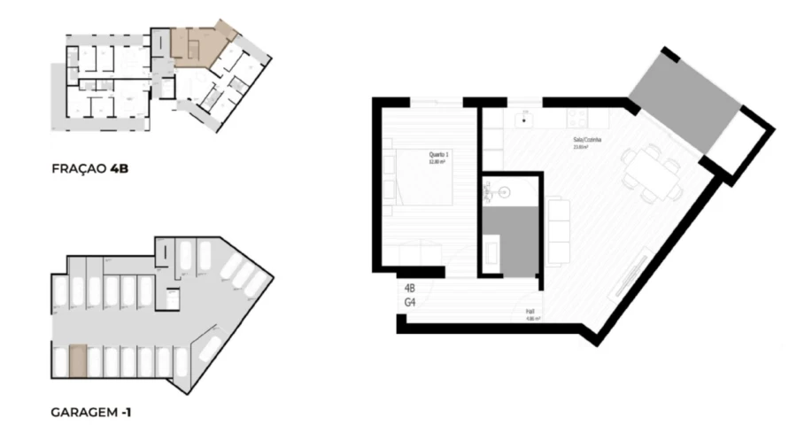Apartamento T1 para Venda em Pedrouços Planta 1