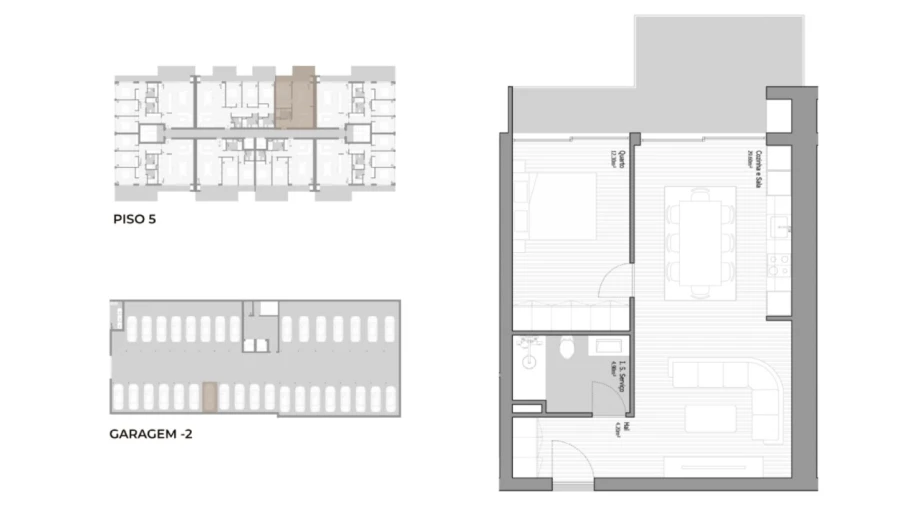 Apartamento T1 para Venda em Valongo Planta 1