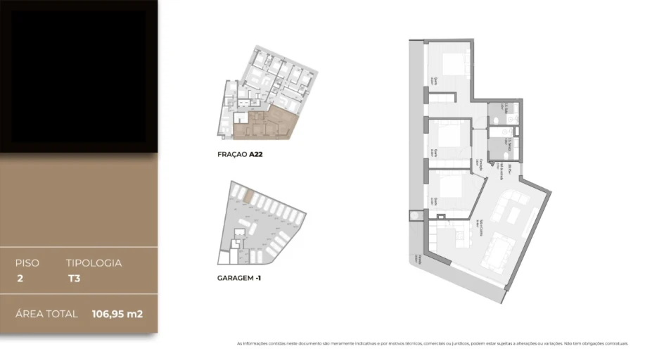 Apartamento T3 para Venda em Bougado (São Martinho e Santiago) Planta 1