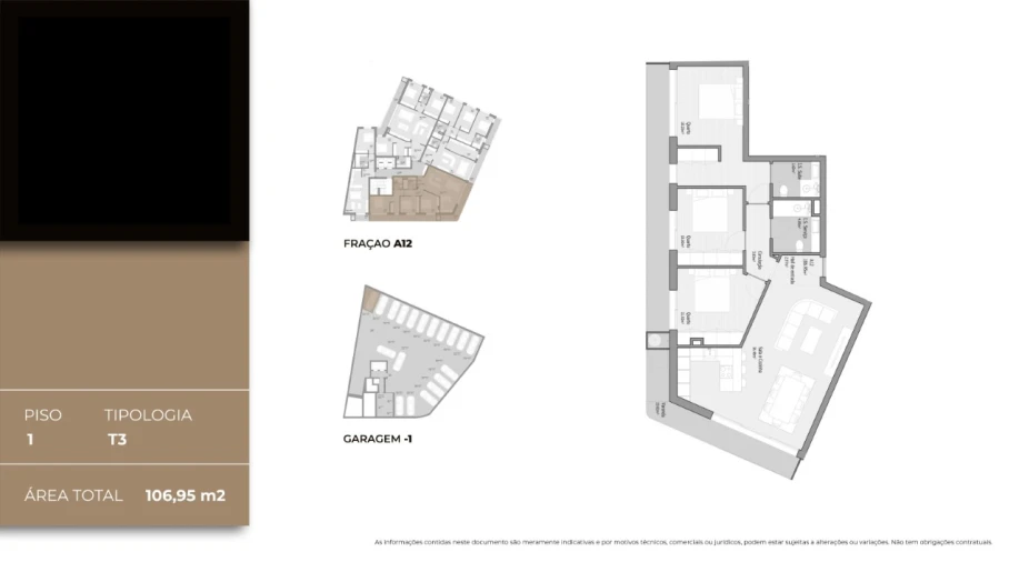 Apartamento T3 para Venda em Bougado (São Martinho e Santiago) Planta 1