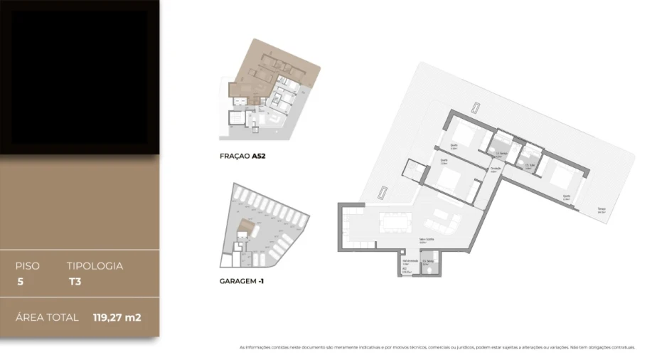 Apartamento T3 para Venda em Bougado (São Martinho e Santiago) Planta 1