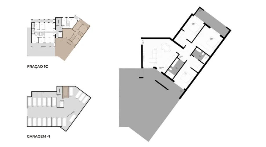 Apartamento T3 para Venda em Pedrouços Planta 1