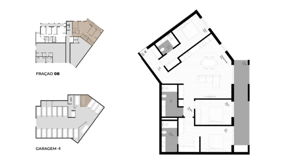 Apartamento T3 para Venda em Pedrouços Planta 1