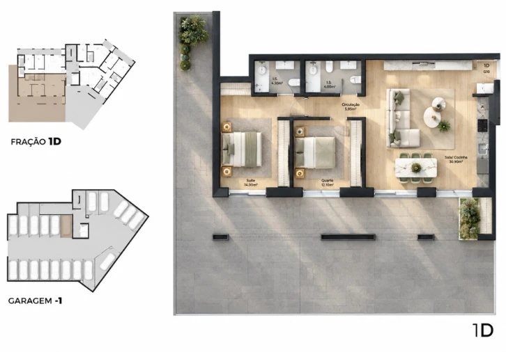 Apartamento T2 para Venda em Pedrouços Planta 1