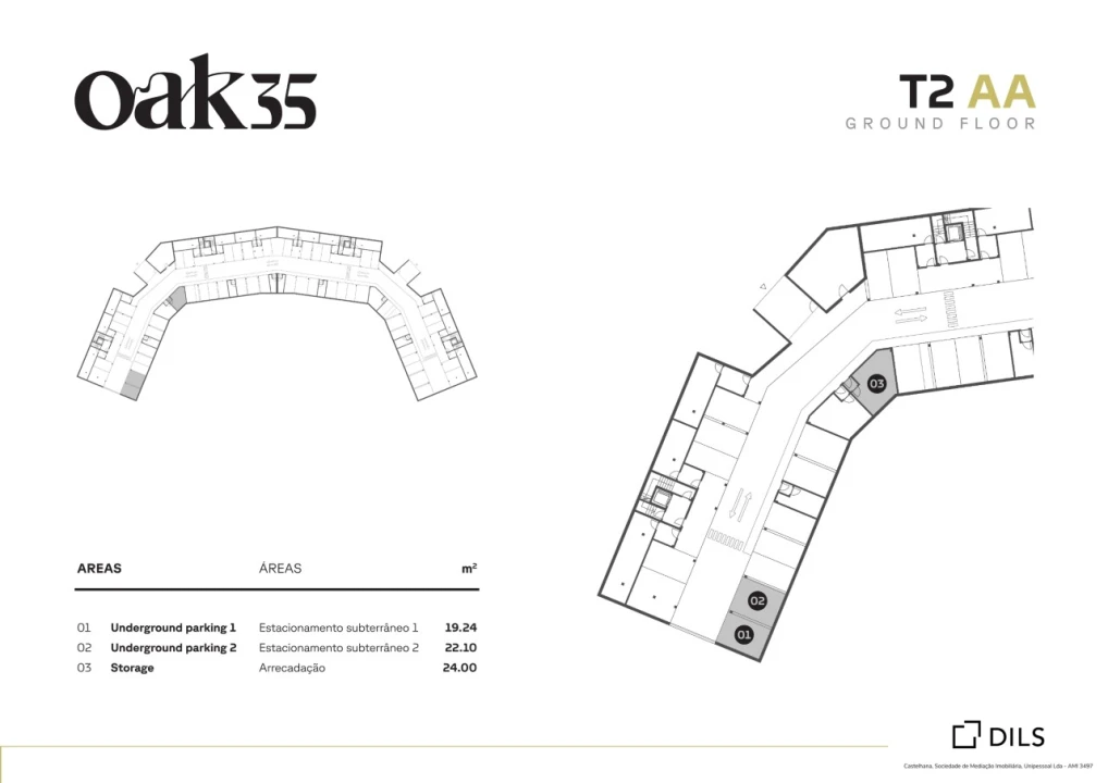 Apartamento T2 para Venda em Quarteira Planta 2