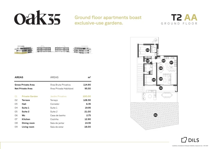 Apartamento T2 para Venda em Quarteira Planta 1