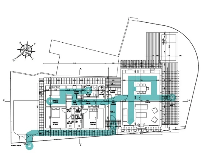 Moradia T3 para Venda em Carvalhal Planta 3
