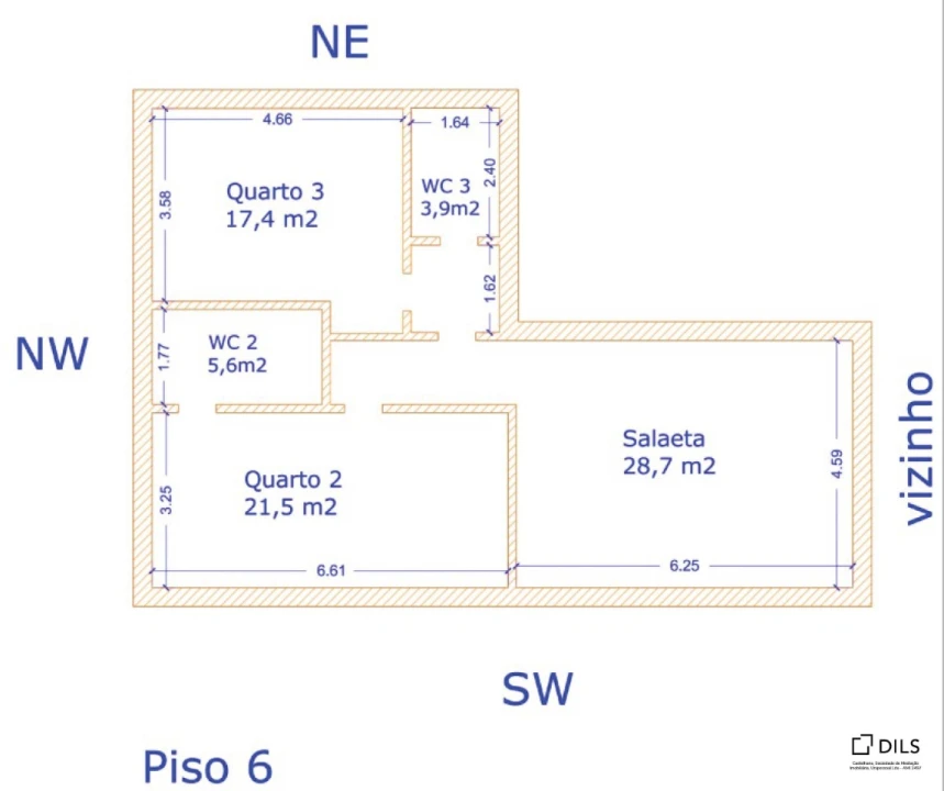 Apartamento T3 para Venda em Alcantara Planta 2