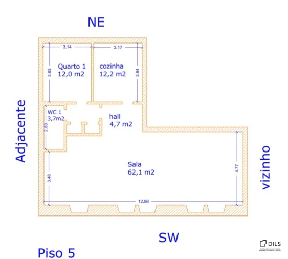 Apartamento T3 para Venda em Alcantara Planta 1